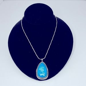 Kingman Turquoise & Sterling Silver Pendant